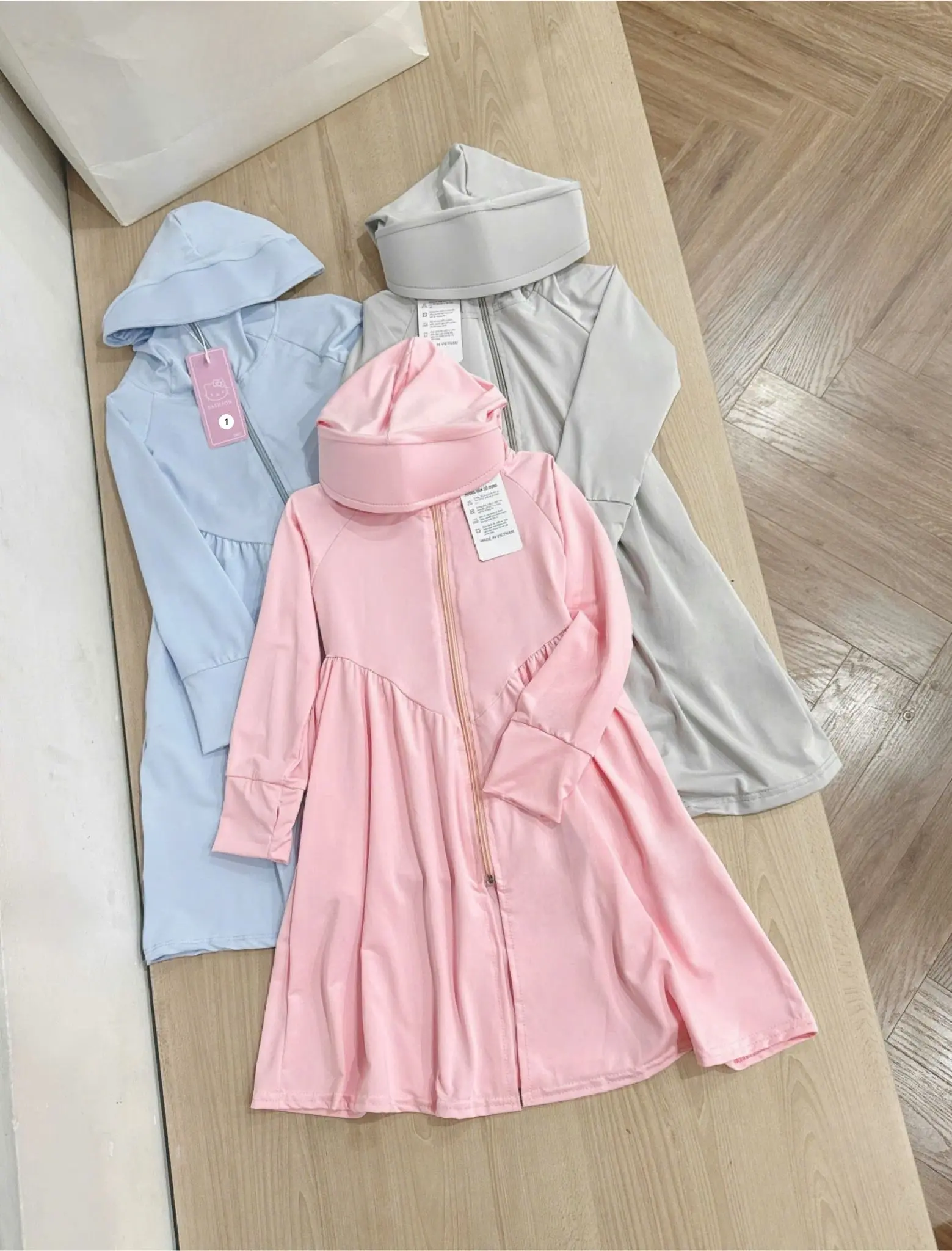 Áo Chống Nắng Cho bé gái dáng váy Toàn Thân Vải Thun Lạnh  thoáng mát cản tia UV