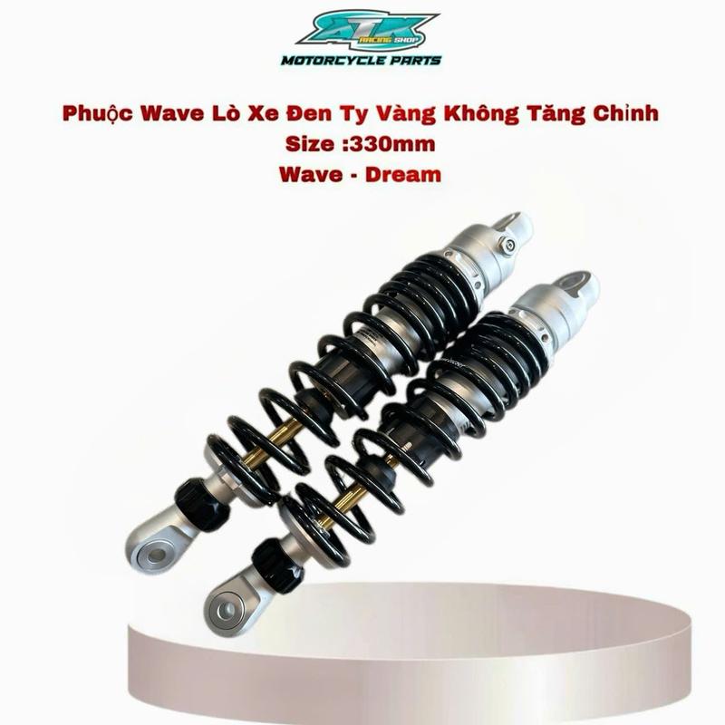  Phuộc Nhúng Sau Đen Ty vàng Dành Cho Xe Wave Sirius Các Đời Không Bình Dầu. Phụ Tùng 