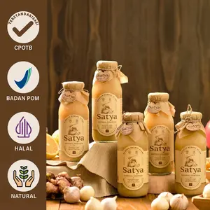 TERLARIS!!! (PAKET 5 Botol) SATYA Jus Bawang Putih Tunggal Jahe Merah Lemon Madu Hutan Cuka Apel BAHAN ALAMI
