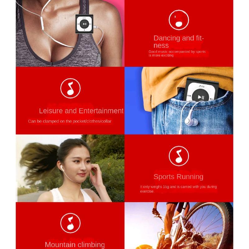 RUIZU X66 32GB Sport mp3 Player Bluetooth USB Type C Clip Mini Mp3 Player Bluetooth 5.0 USB OTG Radio FM Layar Plastik Lagu bluetooth audio mp3 player mp4 mini dap music tanpa kabel 2