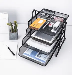 SHENAR, RAK DOKUMEN KERTAS 4 SUSUN / TEMPAT FILE DOKUMEN BESI HITAM / LETTER TRAY / PAPER TRAY 4 SUSUN, SHENARCORNER168