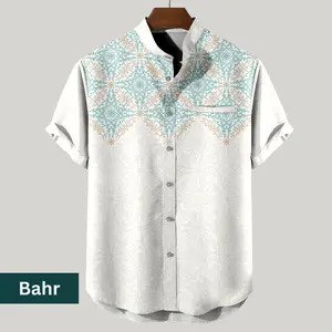 Kemeja Koko Atasan Pria Lengan Pendek Kekinian Motif Bahr