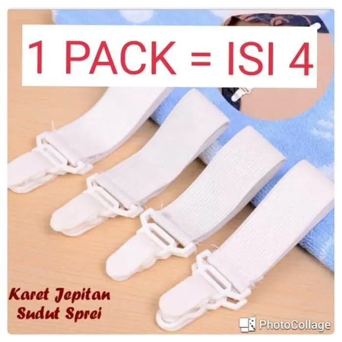 Pengait Ujung Seprei Terlihat Lebih Rapih & Tidak Mudah Lepas - Sheet Gripper Elastis dan Tahan Lama