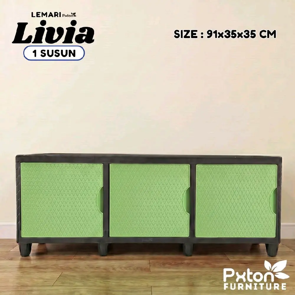 Pxton Furniture Lemari Plastik Livia 1 Susun Minimalis Ukuran 91x35x35 Cm Desain Modern untuk Ruang Minimalis