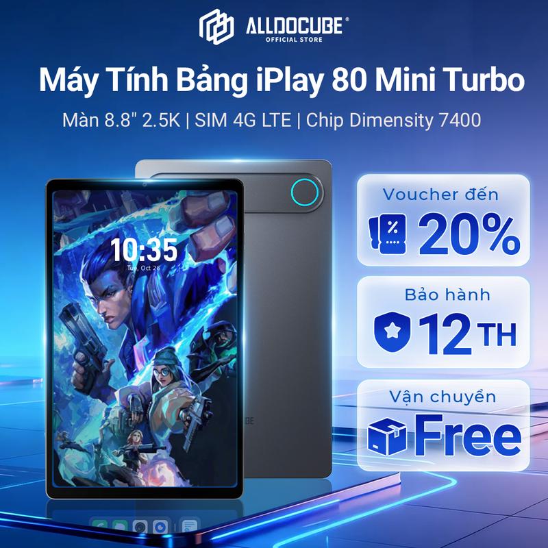 Máy tính bảng Alldocube iPlay 80 mini turbo 8/256GB | 2.5K 8.8" | Android 16 | Pin 6500mAh