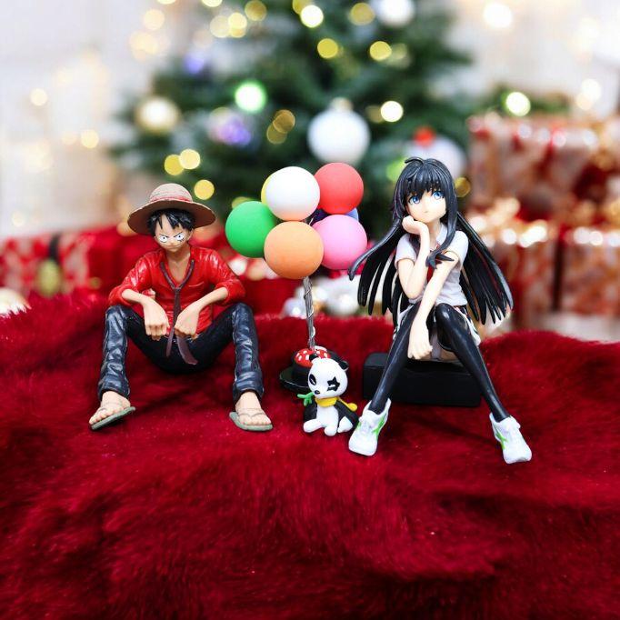 Action Figure One Piece Pajangan Dashboard Mobil Motif Luffy & Snow Yukino Toy Premium ABS Tokoh Aksi Keren PVC Berkualitas Karakter Anime Hits Finishing Sempurna Anti Kusam Include Double Tape 3M