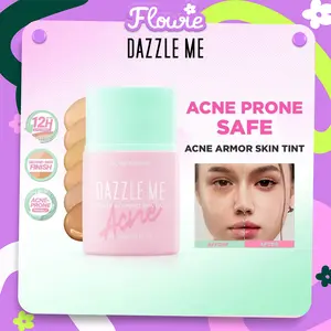 Acne Armor Cover & Correct Skin Tint Dazzle Me Beauty Liquid Foundation 3x Soothing Boost 25g Untuk Kulit Berminyak dan Rentan Berjerawat