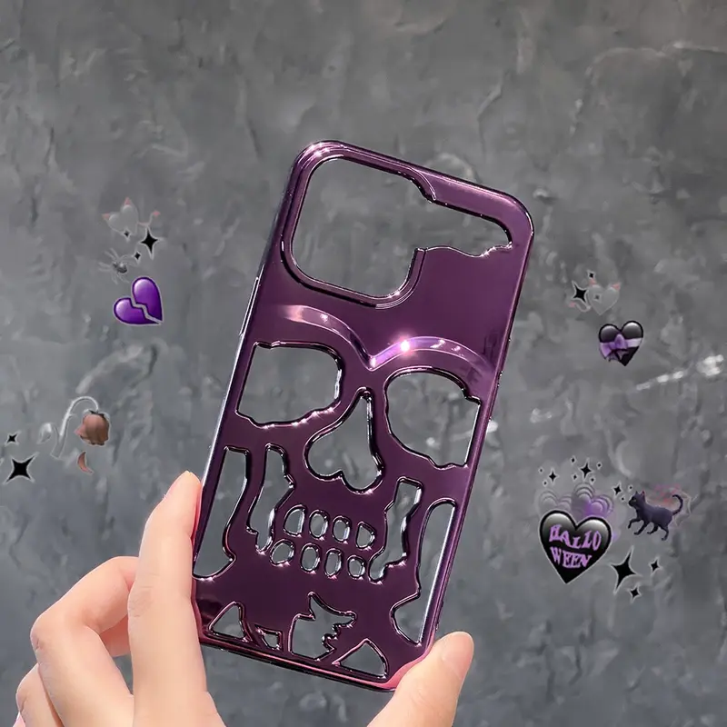 WH - Casing Ponsel Modis Mewah untuk iPhone 15 14 13 12 11 Pro Max, Casing Ponsel Kerangka Lembut Berongga Unik, Pelindung Penuh Berlapis Dilapisi, Casing Ponsel Kerangka Lembut Berongga untuk iPhone 15 14 13 12 11 Pro Max 7
