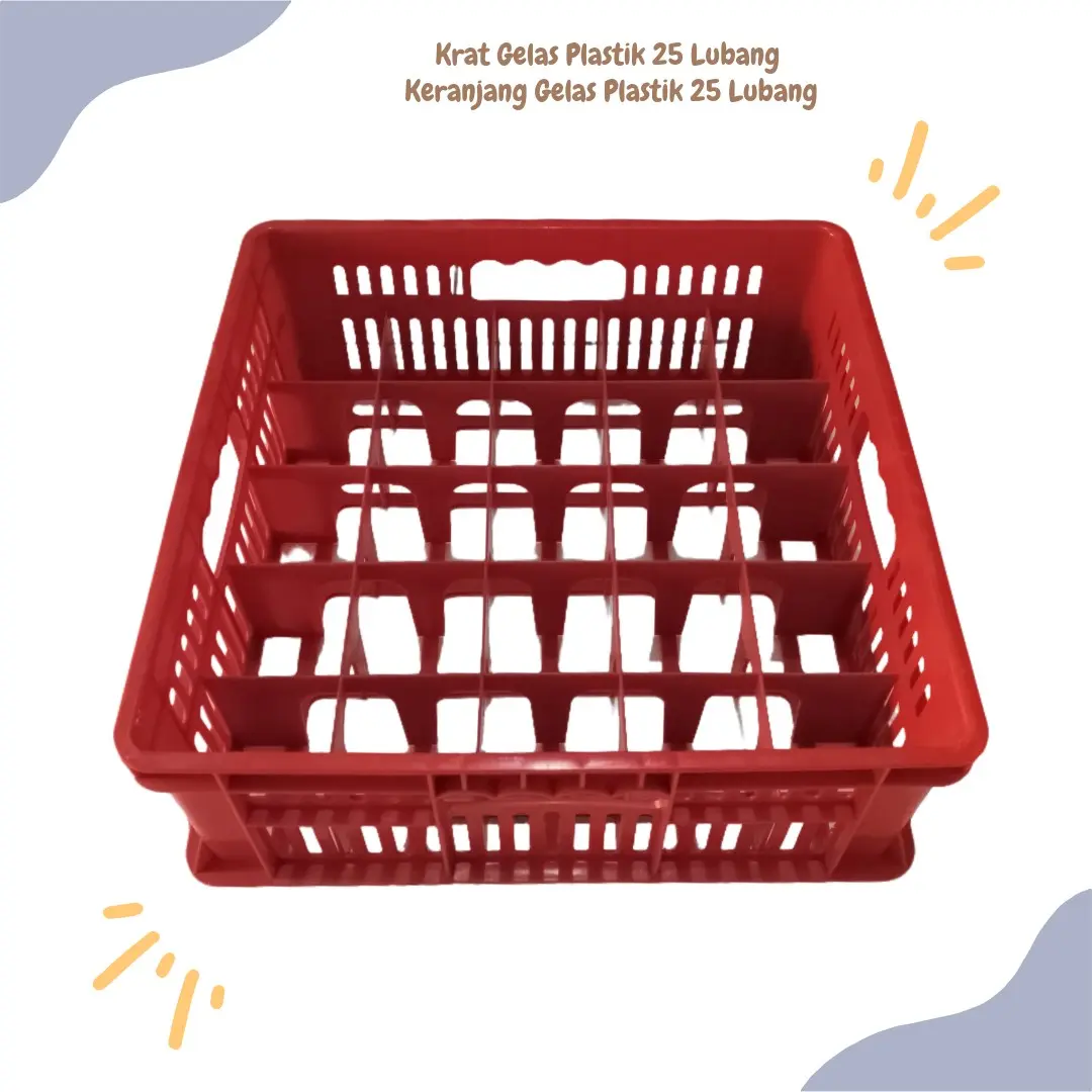 Krat Gelas Plastik 25 Lubang / Keranjang Gelas Plastik 25 Lubang