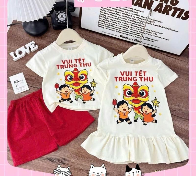 SÉT BỘ QUẦN ÁO VÀ VÁY DÀNH CHO BÉ TRAI VÀ BÉ GÁI TRONG DỊP TẾT TRUNG THU NÀY , SIÊU CUTE VÀ ĐÁNG YÊU