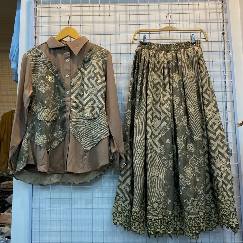 Setelan Rok Wanita Premium BKK Katun Bordir Renda Cantik Mewah Elegan - LD 90-112cm - Atasan, rok, Baju, Panjang nyaman halus 3
