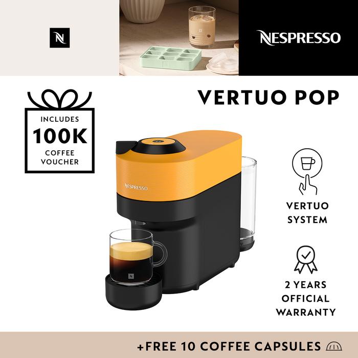 Gambar Nespresso Vertuo Pop Coffee Machine, Yellow (Mesin Kopi) dari Nespresso Official Store Kab. Bogor Tokopedia