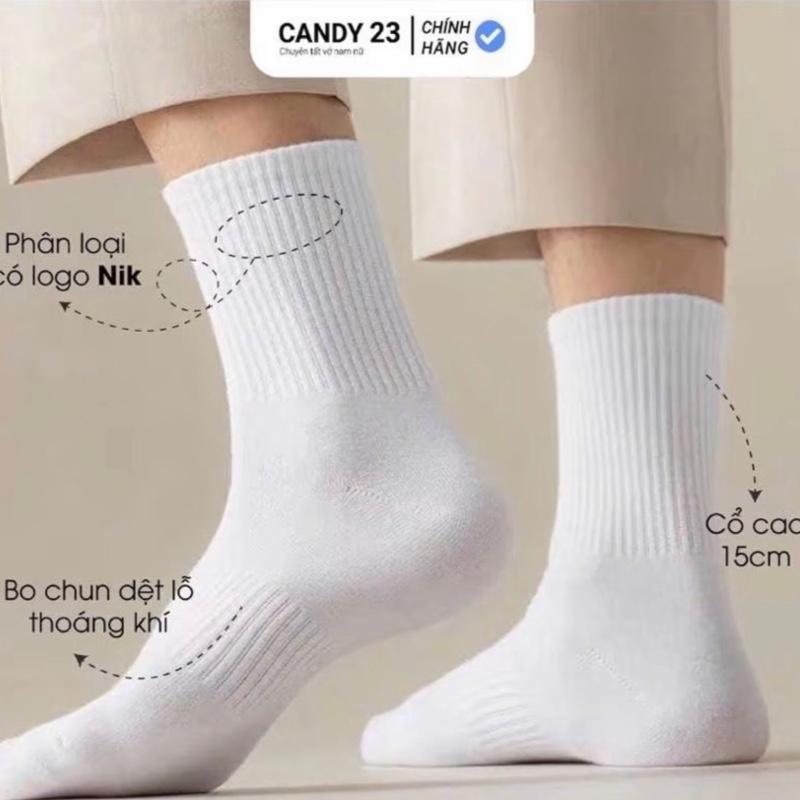 [ COMBO 10 TẶNG 1 ] Đôi Tất Vớ Nai/ cổ Trung, cổ Cao 15cm,cổ Cao 20cm Dệt Kim Dày Dặn,lỗ Thoáng Khí chống mùi hôi Unisex  Menswear Cotton