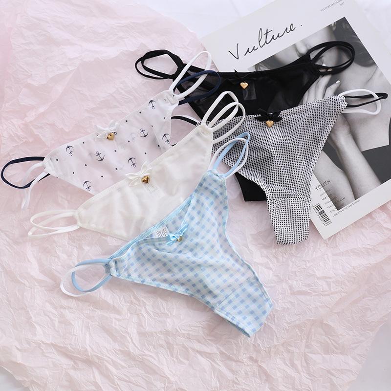 Product Introduction of Sexy Women Thongs Panties Sexy Mesh Transparent Solid Color Low-Rise Seamless Underwear Cute Girls Ladies Mesh T-Back T-String 4