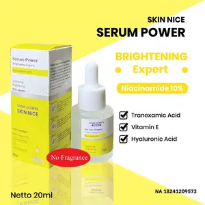 [ PROMO LIVE ] SKIN NICE Serum power brightening niacinamide  10% Perawatan kulit Kusam Membantu Mencerahkan Hyaluronic acid Vitamin Wajah