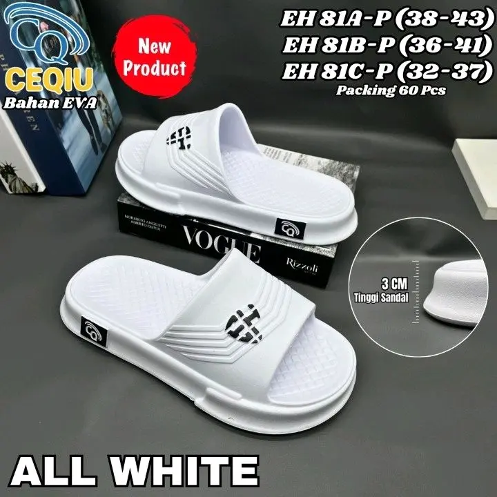 Sandal putih anak anak#sandal selop putih anak#sendal anak laki laki#SANDAL CEQIU EH81A/SANDAL SELOP LAKI-LAKI/SANDAL KOKOP PUTIH PRIA 0