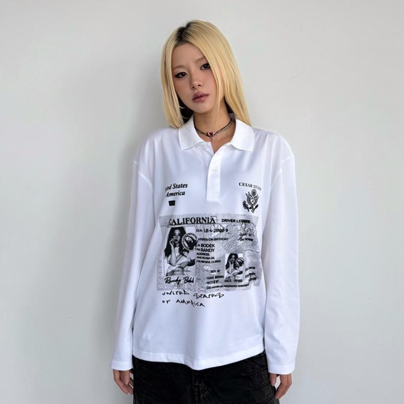    Deal Mở Bán   Áo Polo Dài Tay Unisex Style Y2k 