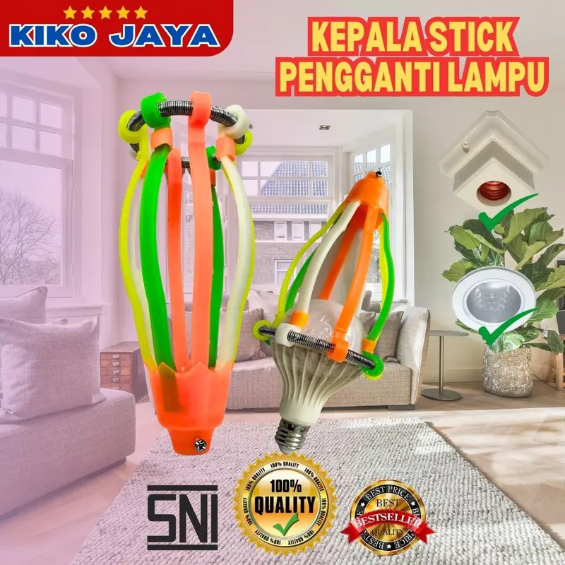TOngkat Stick Pengganti Pemasang Bohlam Lampu Downlight 2in1 Serbaguna 3 Meter Safety Alat Pasang Lampu Aman 2