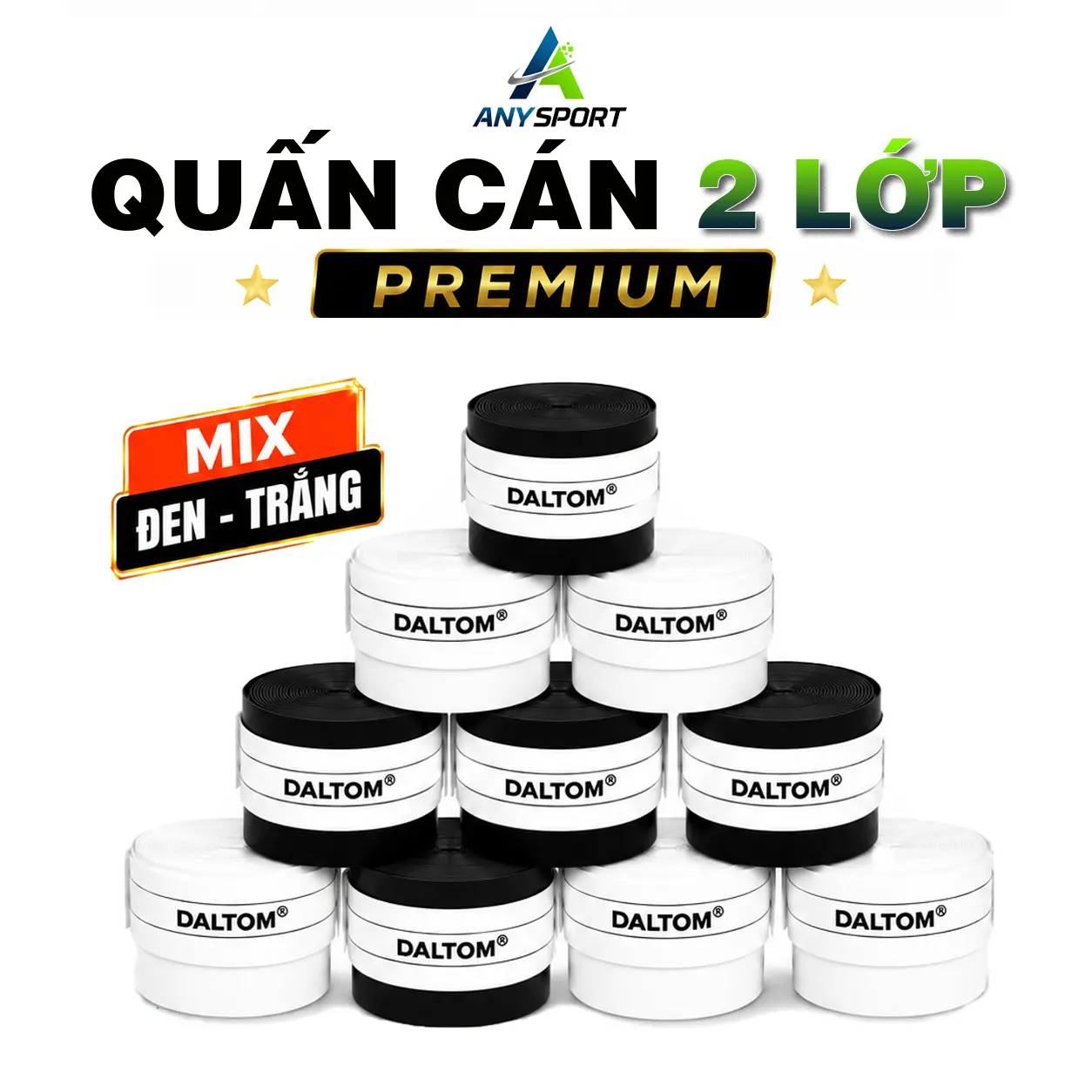 10 CUỘN MIX ĐEN - TRẮNG 2 LỚP