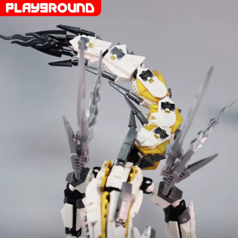 PLAYGROUND KAZI Bricks Building Block Naga Putih 75cm KY8093 Sembo Set 1485+ Pieces Panjang 75 cm Mainan Kreatif dan Seru 3