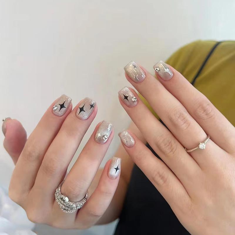 Product Introduction of [Free Jelly Glue] French Manicure Short False Nails Manicure Fake Nails Fake Nails Cute Fake Nails Angry Nails Short Nail Polish 19