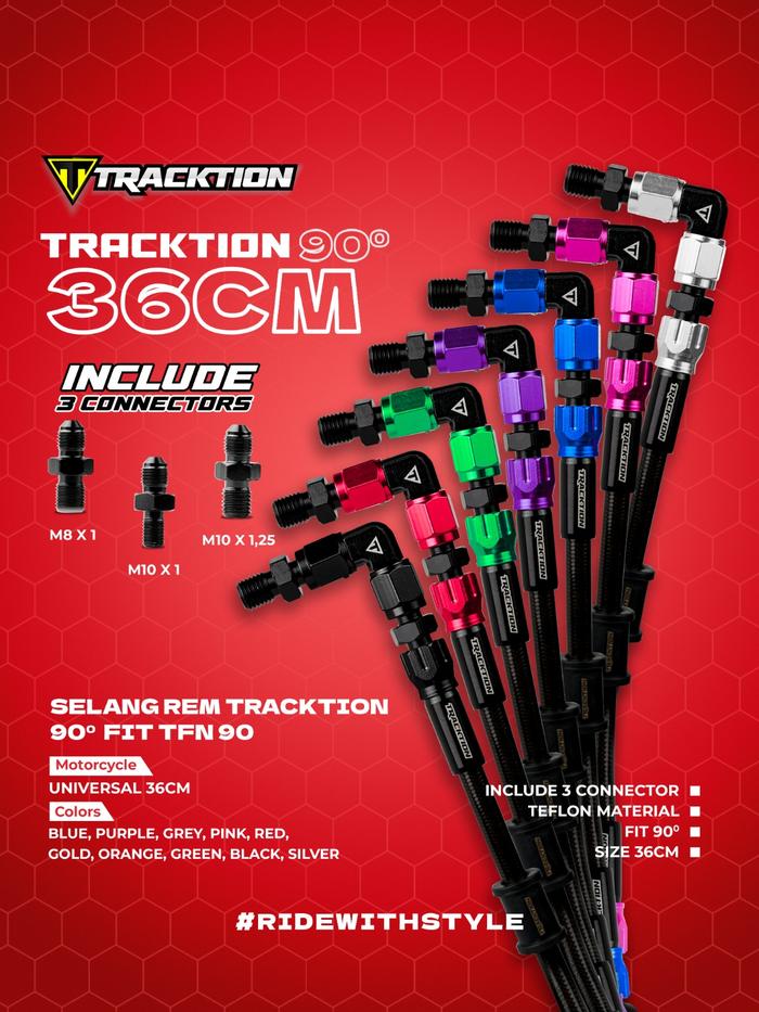 Tad Racing Jual Selang Rem Tracktion TFN 36 CM Universal FIT 90° - Silver - Kab ...