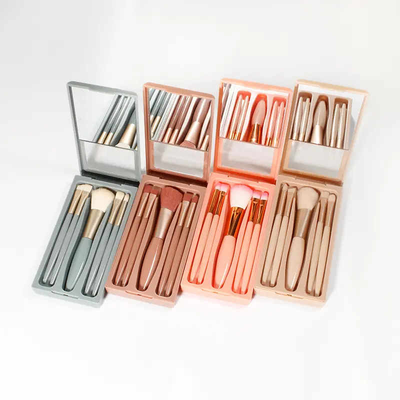 5 mirror box makeup brushes, window-mounted mirror eye shadow brush, lip brush, blush brush, portable makeup brush set, women&#39;s beauty makeup tools
