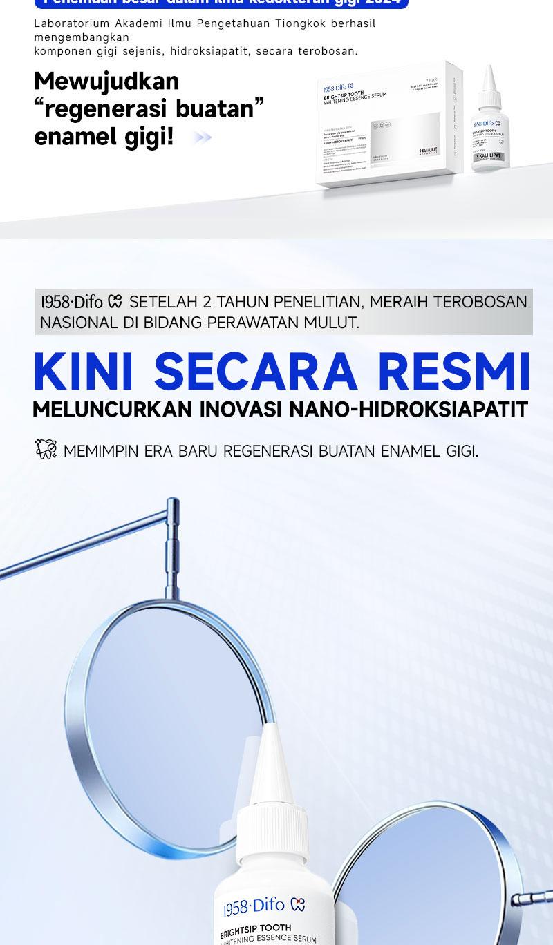 【Diskon 50% – BPOM】1958 Difo Enamel Regeneration Whitening Essence Memperbaiki gigi & mencegah gigi berlubang/ Menghilangkan noda/Mengandung fluoride/Mengurangi sensitivitas gigi/Menjaga kesehatan gusi/ Menyegarkan napas 【Diskon 50% – BPOM】1958 Difo Enamel Regeneration Whitening Essence Memperbaiki gigi & mencegah gigi berlubang/ Menghilangkan noda/Mengandung fluoride/Mengurangi sensitivitas gigi/Menjaga kesehatan gusi/ Menyegarkan napas