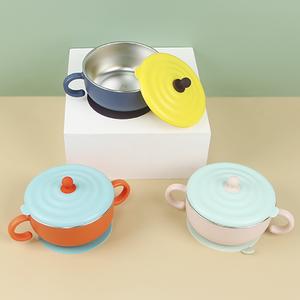 BPA Free Toddler Kids Baby Products Food Feeding Grinding Stainless Steel Bowl Set With Lids