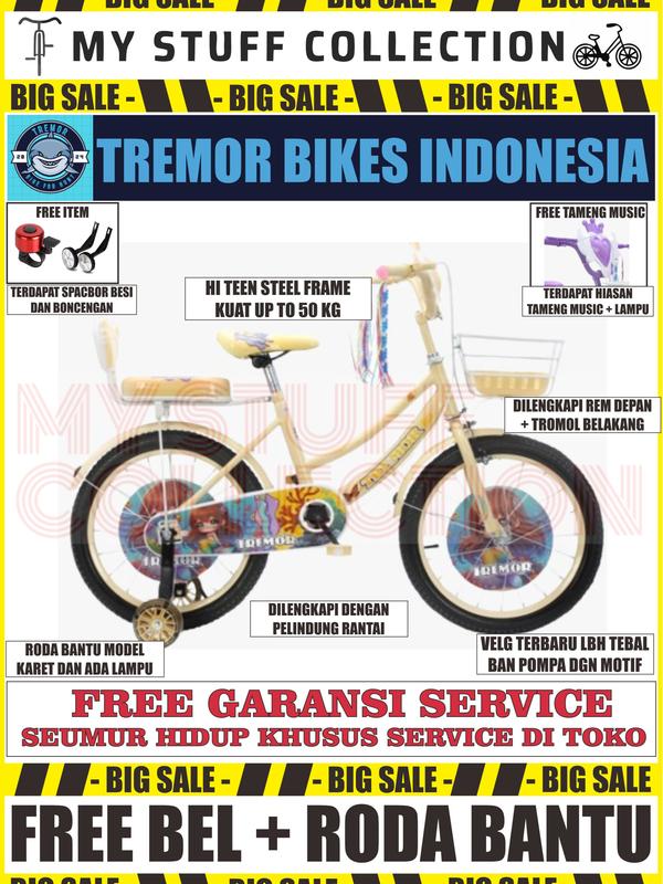 SEPEDA MINI ANAK UKURAN 16 INCH COCOK UNTUK USIA 4 TAHUN HINGGA 7 TAHUN BONUS KERANJANG DAN BONCENGAN SERTA BEL SEPEDA sepeda little 2