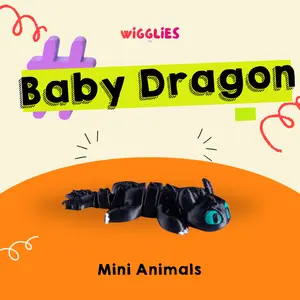Wigglies Mini Animals Mainan Miniatur Hewan - Baby Dragon Toothless
