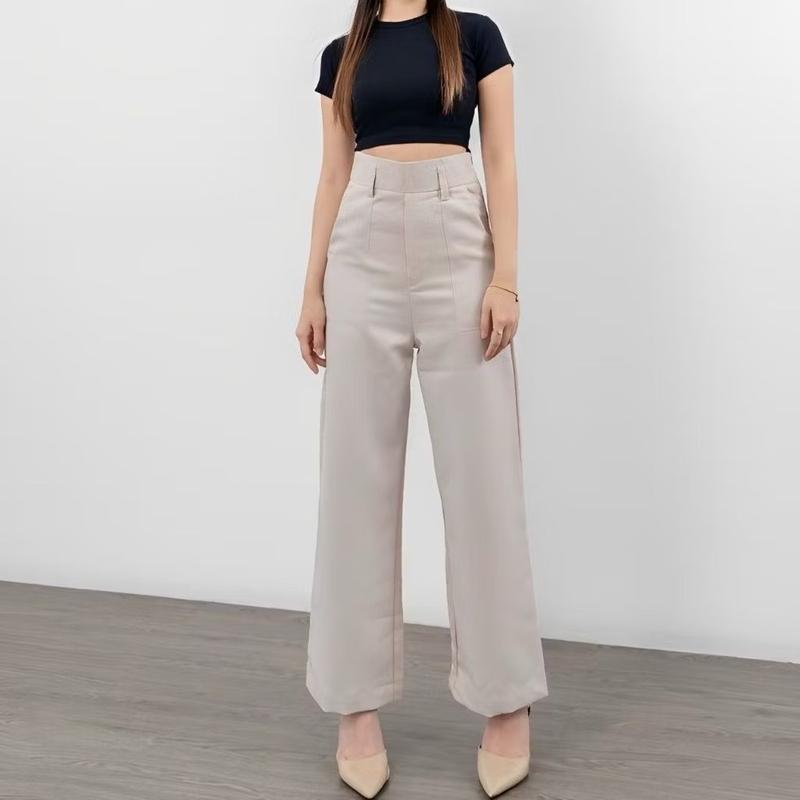 Diora Highwaist Kulot Pants Wanita - Loose & Straight Cut Celana Panjang Casual Cewek Dewasa Basic Simple Formal 3