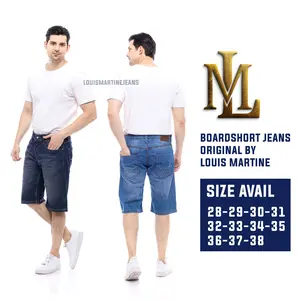 Celana Jeans Pendek Louis Martine Casual Denim Wanita Pria Versatil