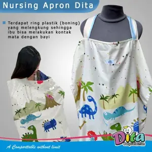 Celemek Menyusui Nursing Apron Dita 1 DAN 2 Lapis Ada kantong apron menyusui penutup menyusui bayi