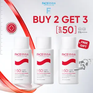 【Buy 2 Get 3】Facerinna Niacinamide Brightening Serum Sunscreen SPF 50 PA++++50ml | Proteksi UV  Daily UV Defense Chemical Sunscreen Menyerap Cepat Mencerahkan Fades Dark Spots Tone Up Cream Sunscreen Wajah Sunblock Kulit Berminyak berjerawat