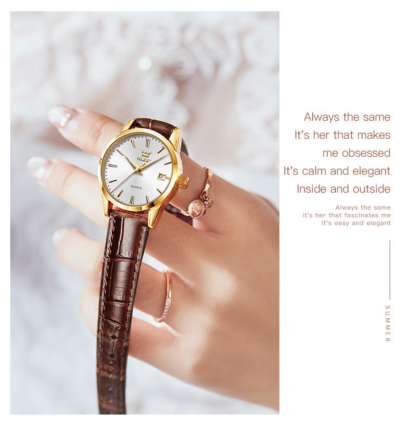 Product Introduction of OLEVS #6898 Fashion Casual Women Quartz Watch Waterproof Watch Top Brand Luxury Simple Business Sports Wristwatches For Ladies Girls Students Female Gift 18