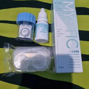 [Living] Mysticeyes Perangkat Aksesori Lensa Kontak: Air Pencuci Softlens 60ml+Tetes Mata 10ml+1 PCS Alat Cuci Softlens + Tempat Softlens Mini(3)