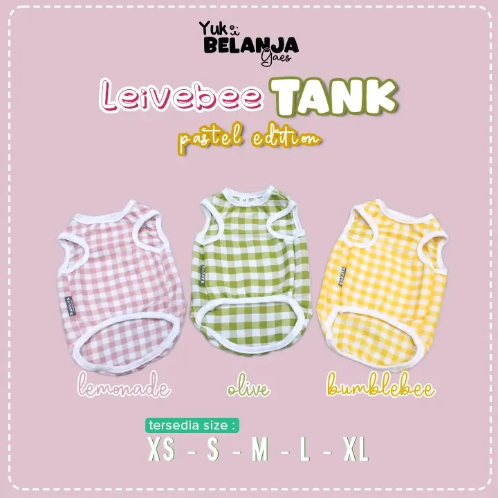 [BAKUTA] Baju Kucing anjing bahan katun LEIVEBEE TANK series / Baju kucing anjing kelinci murah dan lucu / size XS-XXL