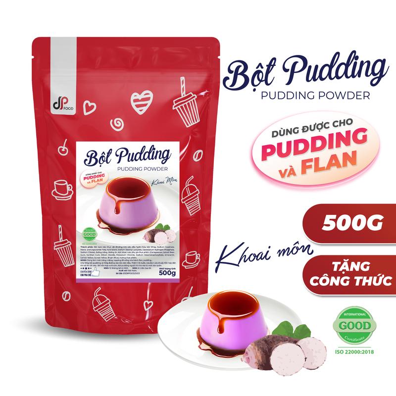 Bột Pudding Khoai Môn DPFOOD - Gói 500G - Thơm Ngon Mềm Mịn - Làm Topping Trà Sữa Chè Cacao Milo Dầm Ăn Vặt