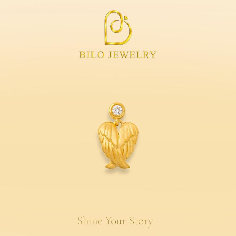 Phụ kiện mặt dây chuyền cánh thiên sứ đính đá moissanite Bilo Jewelry • Phụ kiện thời trang