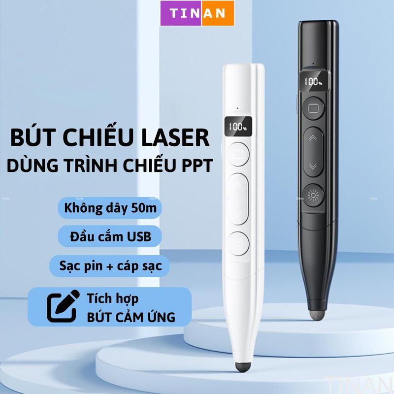  Bút Laser Trình Chiếu PPT Chuyển Slide Tích Hợp Bút Cảm Ứng Sạc Pin Dùng Thuyết Trình Dạy Học 