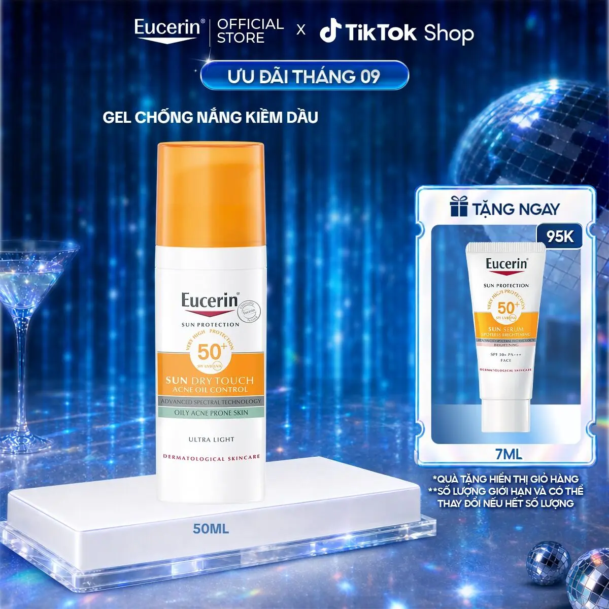 Gel Chống Nắng Giúp Hỗ Trợ Giảm Bóng Nhờn Eucerin Sun Dry Touch Oil Control Face SPF50+ 50ml-Skincare Sunscreen