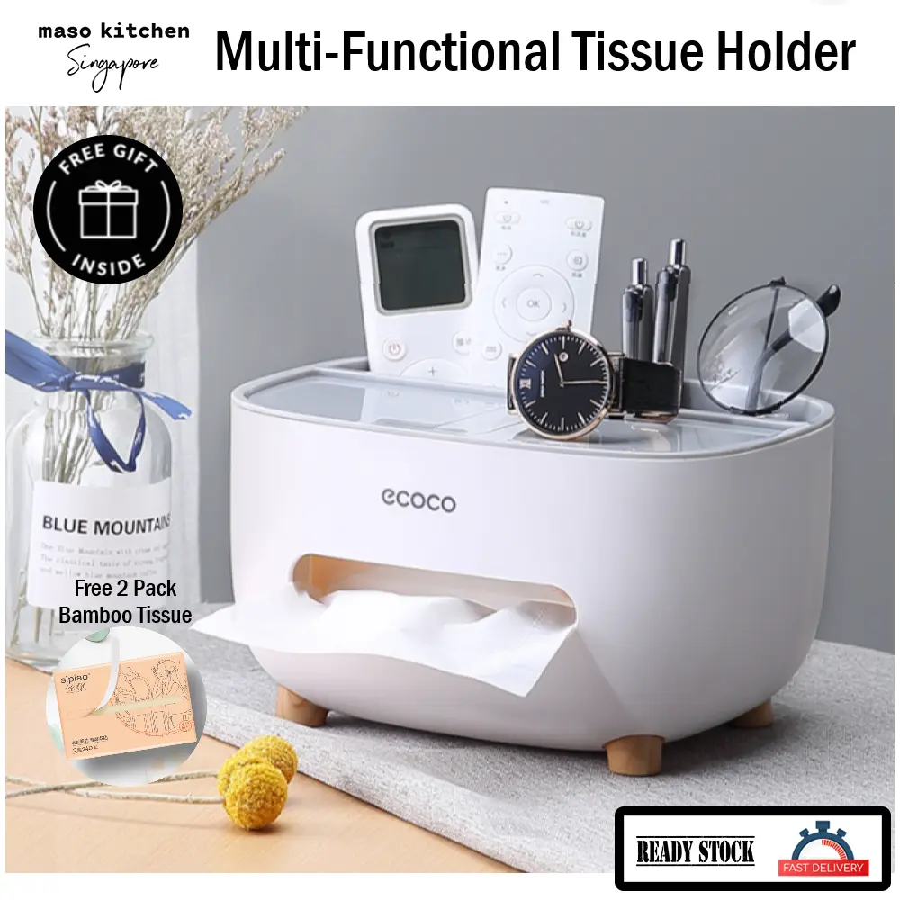 Tissue Box - Multi-function Toilet Paper Holder Bathroom Accessories Remote Control Storage Box Organiser