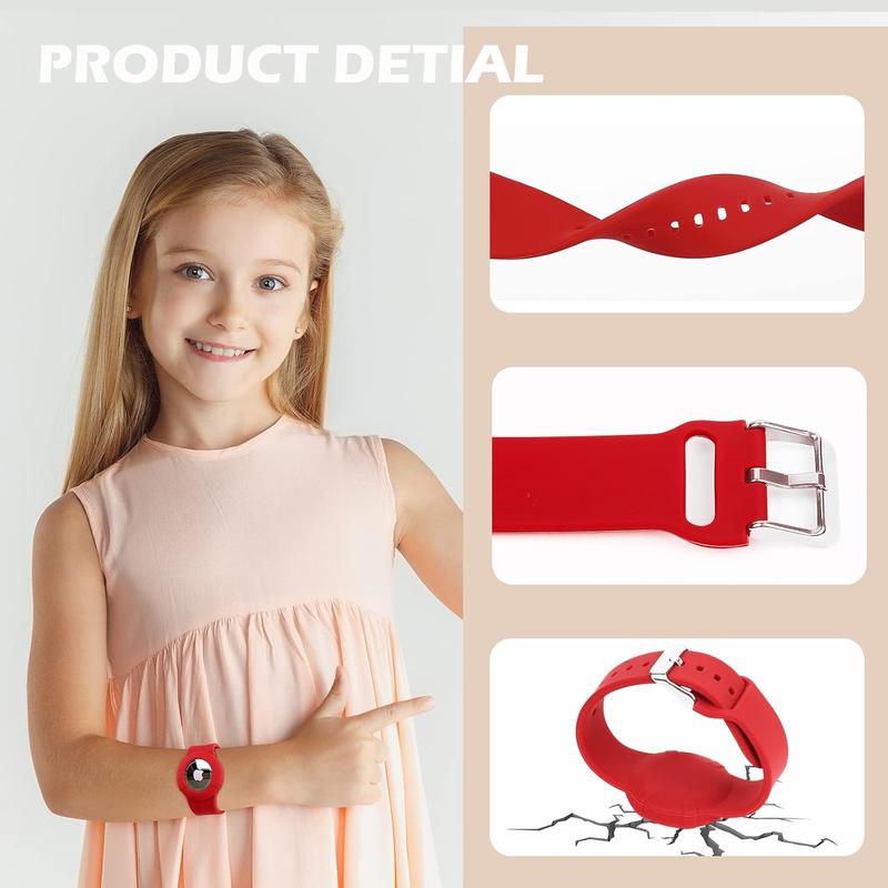 2 Pack Airtag Wristband Compatible with Apple AirTag,Soft Adjustable Airtag Bracelet, Airtag Watch Band for Kids Toddler Baby Children Elders 3