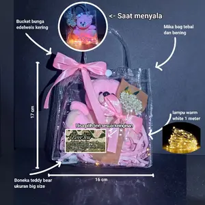Flower Bag/Hampers Kado Ulang Tahun Hadiah Ulang Tahun Hampers Wisuda Gift Graduation Love Gift dengan Desain Menarik dan Pesan Indah
