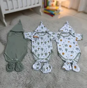 setelan jamper dan topi bayi set sarung tangan kaki