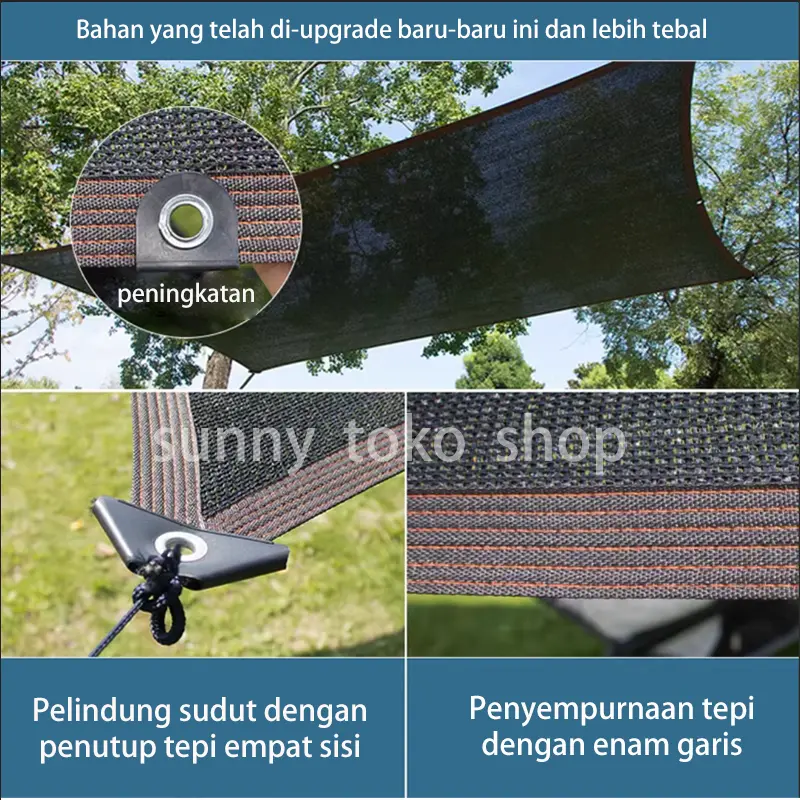 Paranet 99% Anti-UV Jaring Lebar 2/3/4/5/6 Meter Shading Net Nylon Anti Panas Tahan Lama Berventilasi Enkripsi 12 - Pin Jaring Paranet Dapat Dilindungi Dari Sinar Matahari Tali Tarik Dan Klem Pengikat Diberikan Secara Gratis 5