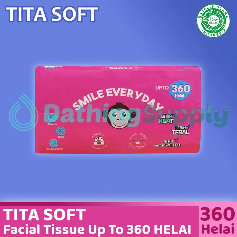 ( 10 PCS ) Tissue Tita Soft Facial Up To 360 Helai 2 ply / Tisu Wajah Halus Lembut Pembersih Muka 2