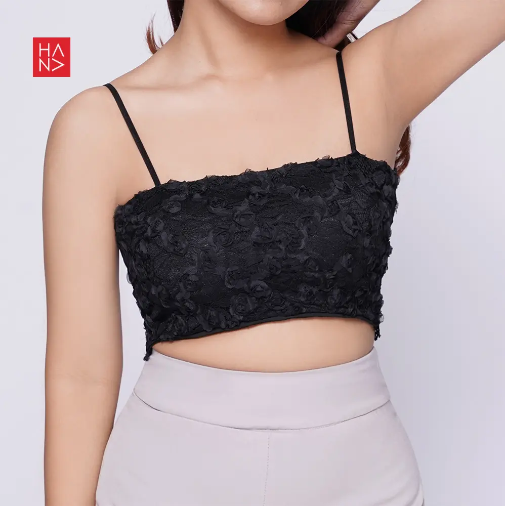 Brenda Crop Tank Top Renda with Cup Atasan Wanita- TT381