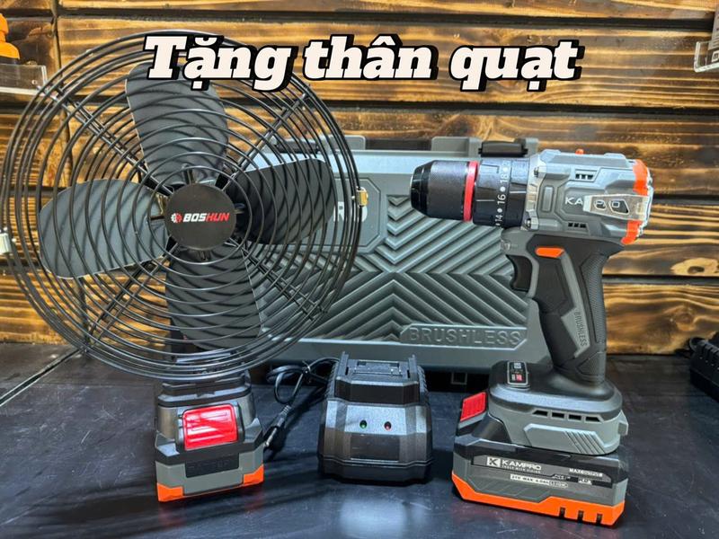 [TẶNG QUẠT] Máy khoan pin KAMPRO 9213 , máy 3 chức năng , Động cơ không chổi than , bảo hành 6 tháng
